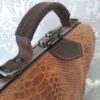 leren laptoptas cognac grijs